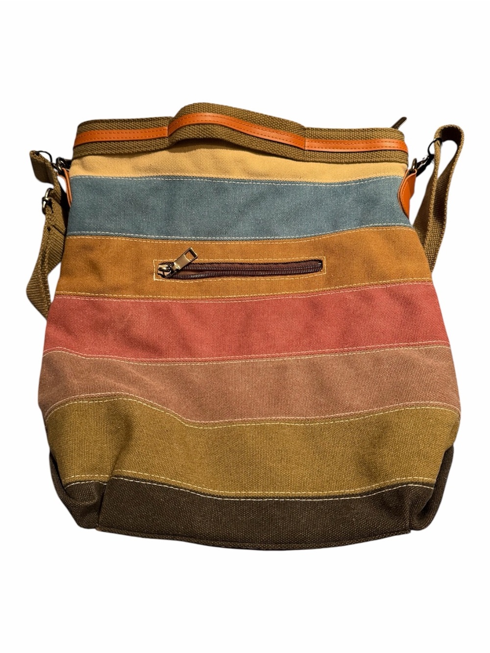 CVFAJI Canvas Stripe Crossbody Bag - Multicolor striped hobo shoulder bag purse